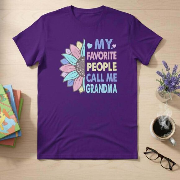 Women’s “My Favorite People Call Me Grandma” Tee - Picture 2 of 3